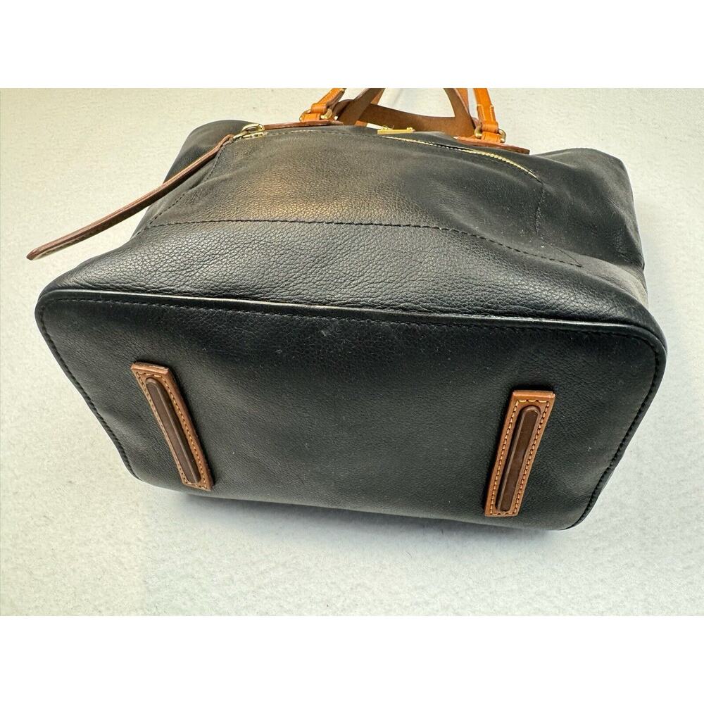 Dooney & Bourke Morgan Saddle Shoulder Bag Black Brown Leather‎ - Picture 5 of 14